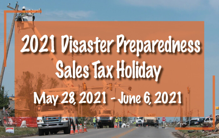 2021 Disaster Preparedness Sales Tax Holiday