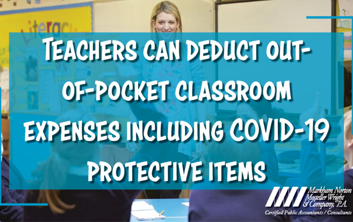 Teachers can deduct out-of-pocket classroom expenses