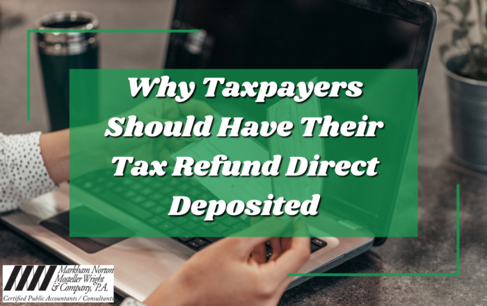 Tax refund direct deposited